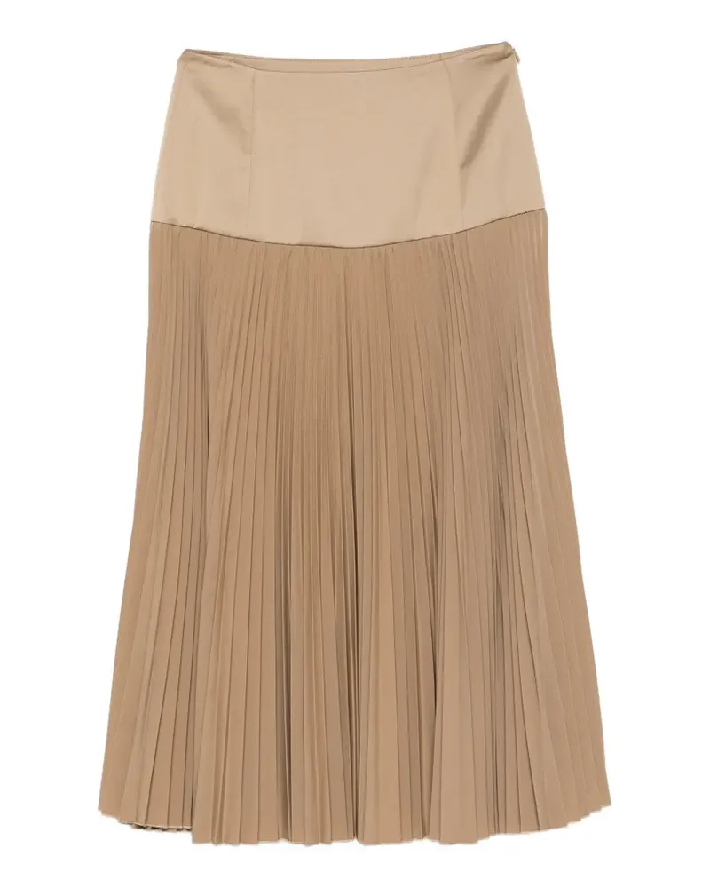 IMPERIAL pleated panelled midi skirt - Nude Nude
