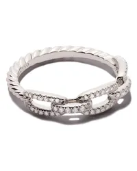 David Yurman 18kt Stax Chain Link Weißgoldring Silber