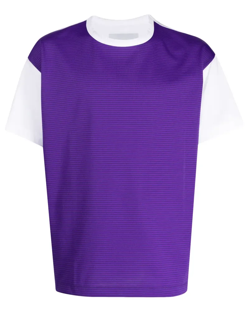 Fumito Ganryu T-Shirt mit Kontrasteinsatz - Violett Violett