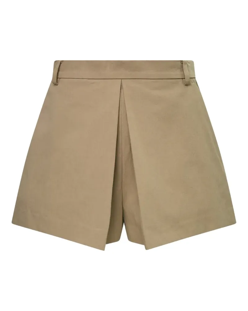 pushBUTTON pleated A-line shorts - Nude Nude
