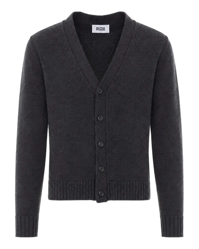 Alpha Studio knitted V-neck cardigan - Grau Grau