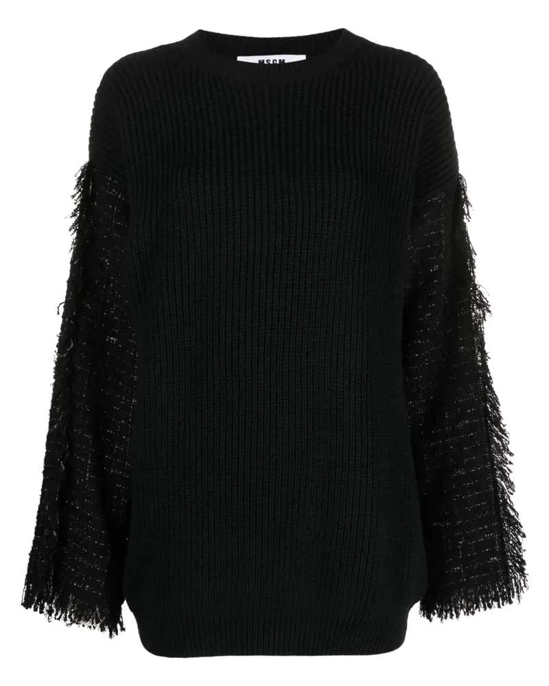 MSGM Gerippter Pullover - Schwarz Schwarz