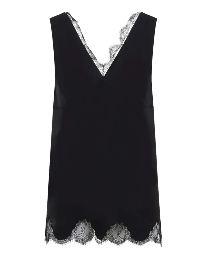 Carven Bluse mit Spitzenborten - Schwarz Schwarz