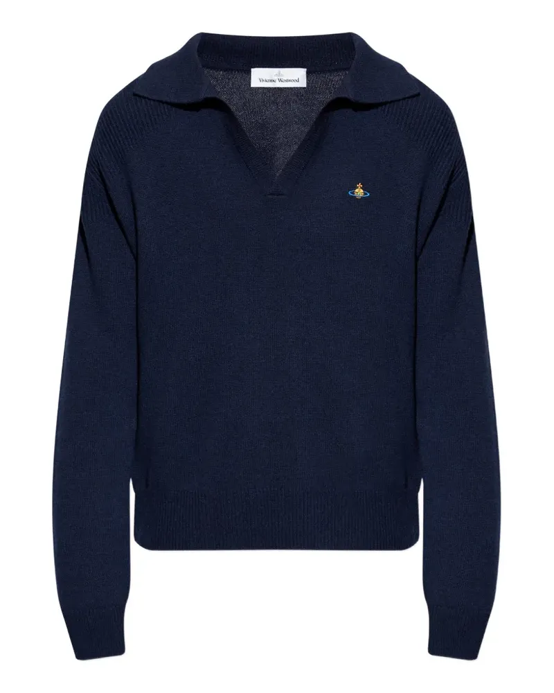 Vivienne Westwood V-neck embroidered T-shirt - Blau Blau