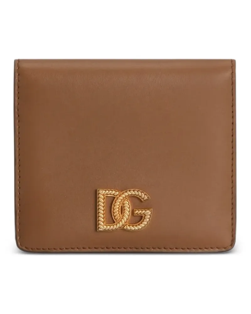 Dolce & Gabbana Portemonnaie aus Kalbsleder mit DG-Logo - Nude Nude