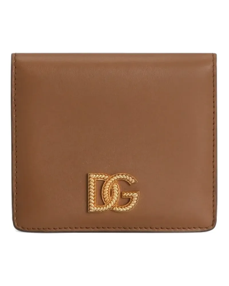 Dolce & Gabbana calfskin wallet with DG logo - Nude Nude