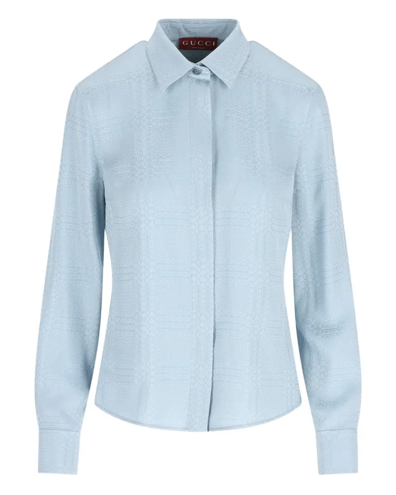 Gucci patterned silk shirt - Blau Blau