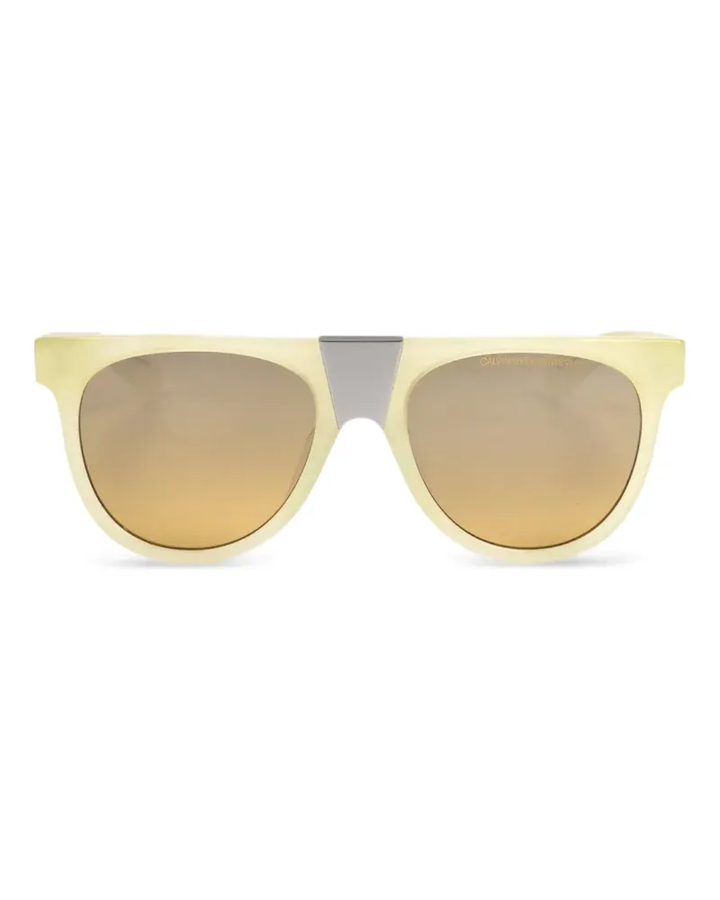 Calvin Klein Sonnenbrille mit eckigem Gestell - Gelb Gelb