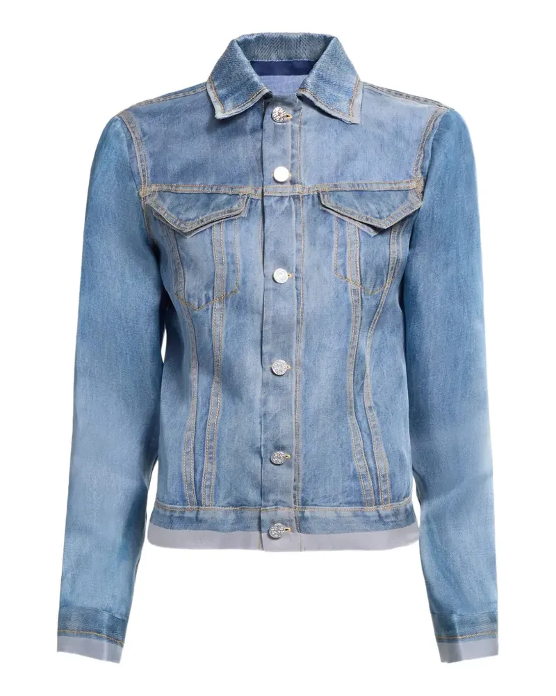 Elie Saab Organza-Jacke mit Jeans-Print - Blau Blau