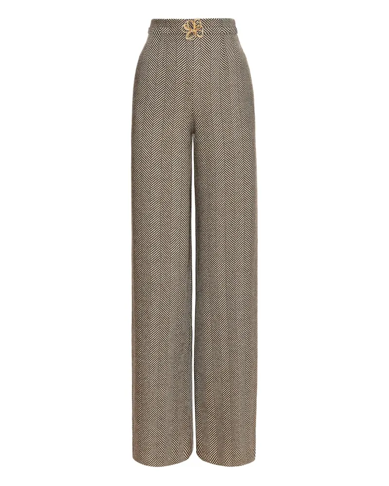 Oscar de la Renta Wollhose mit Muster - Braun Braun