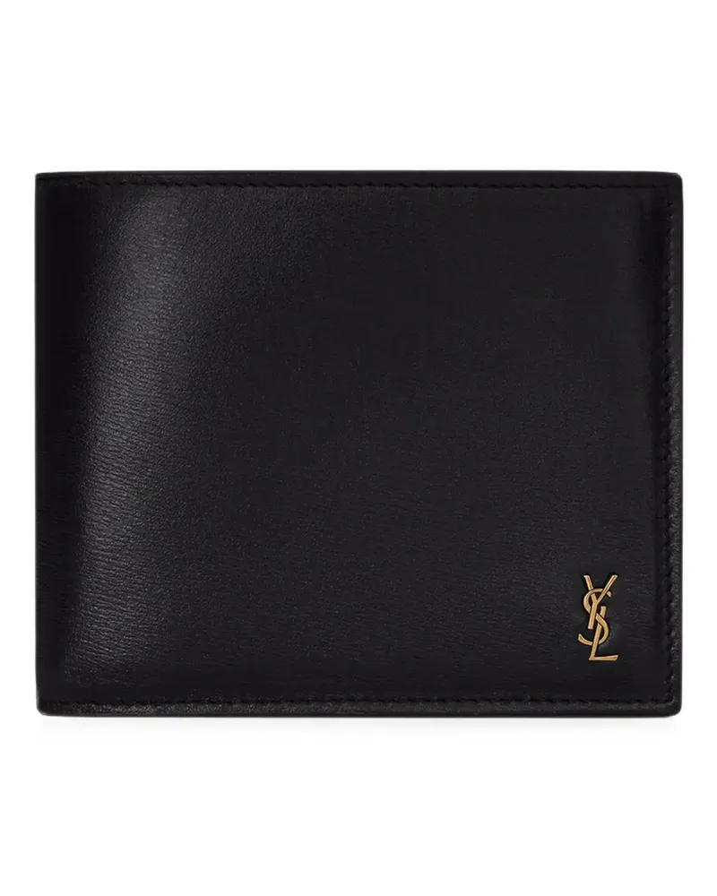 Saint Laurent Cassandre-plaque bifold wallet - Schwarz Schwarz