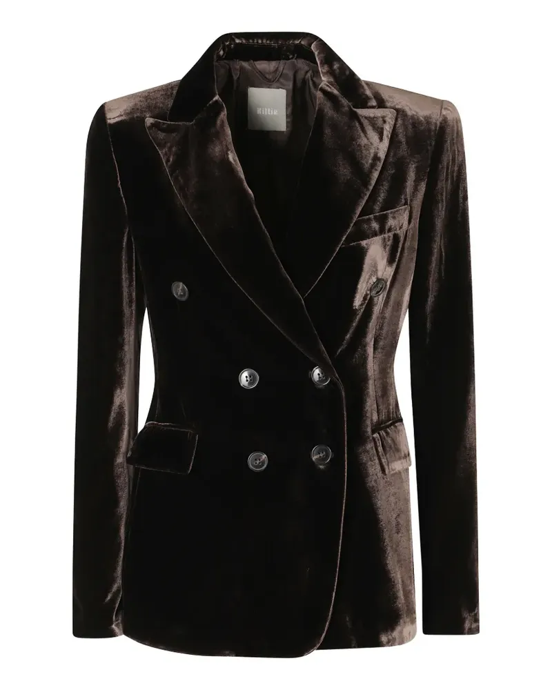 KILTIE Doppelreihige Lauren Samtjacke - Braun Braun