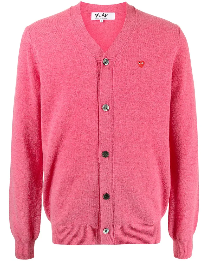 Comme des Garçons Cardigan mit Herz-Patch - Rosa Rosa