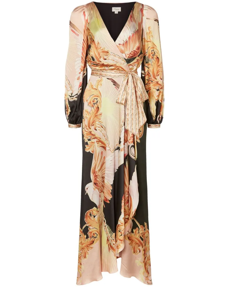 Temperley London Wickelkleid mit grafischem Print - Schwarz Schwarz
