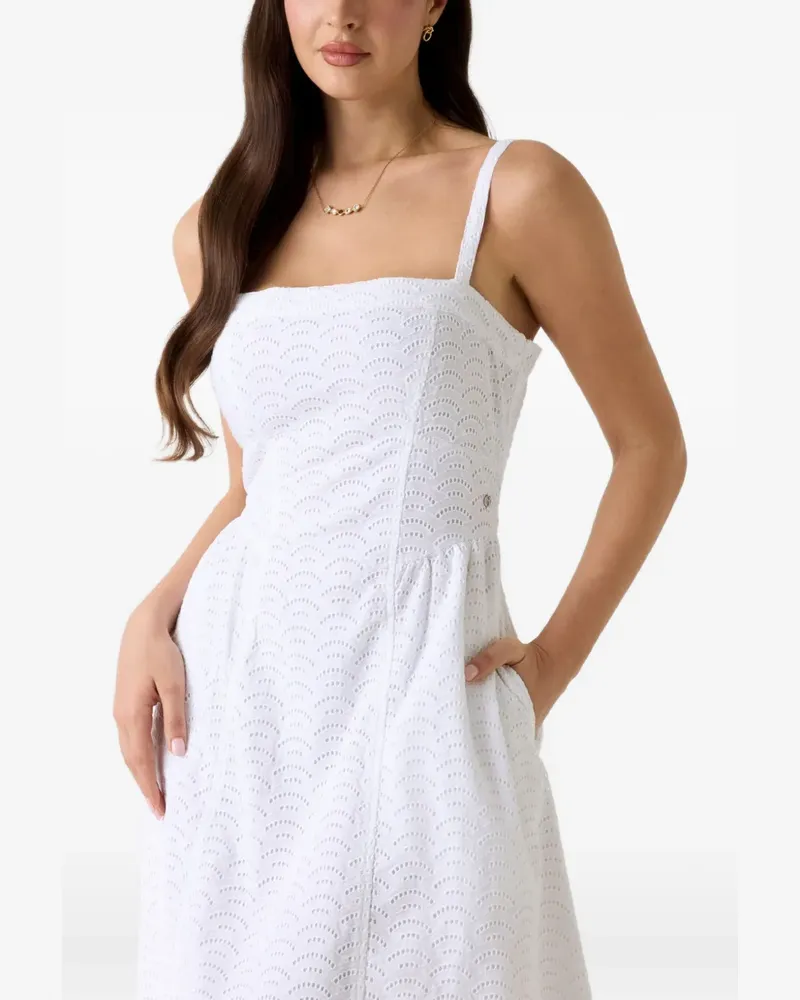 Guess eyelets midi dress - Weiß Weiß
