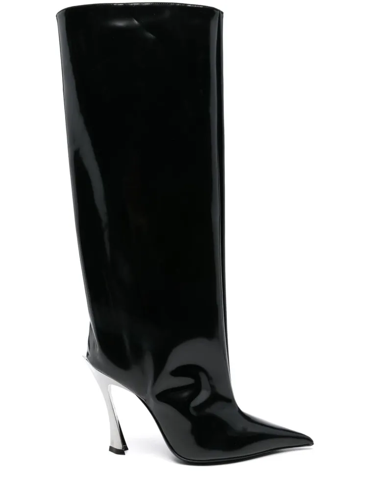 Thierry Mugler Stiefel mit spitzer Kappe 110mm - Schwarz Schwarz