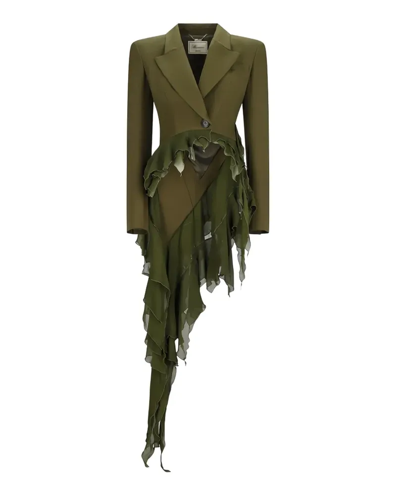 Blumarine ruffled asymmetric jacket - Grün Grün