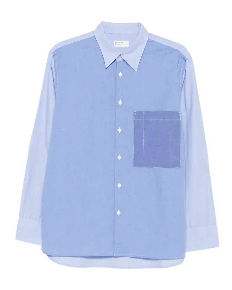 Universal Works panelled chest-pocket shirt - Blau Blau