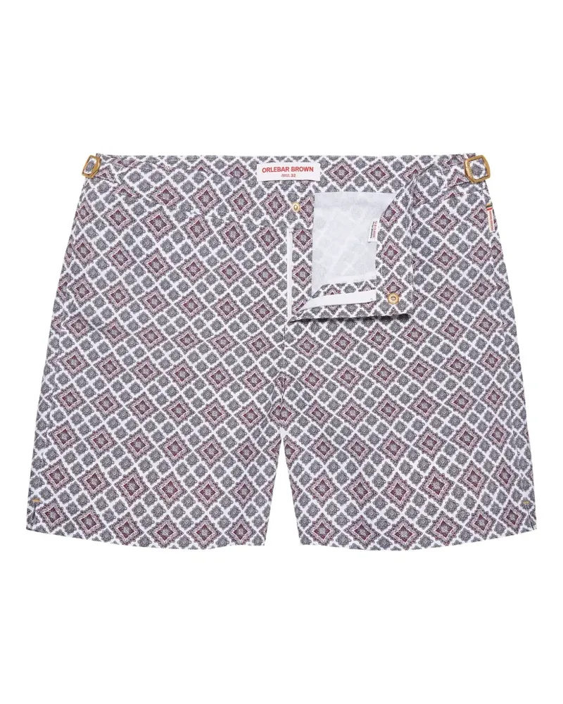 Orlebar Brown Bulldog Badeshorts mit geometrischem Print - Weiß Weiß