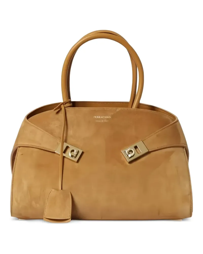 Ferragamo Hug suede tote bag - Braun Braun