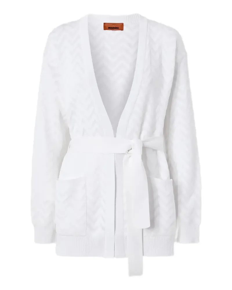 Missoni chevron belted knitwear - Weiß Weiß