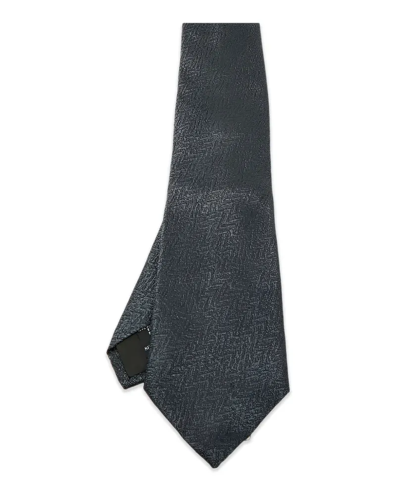 S.T. Dupont Jacquard-Krawatte mit Zickzack - Blau Blau