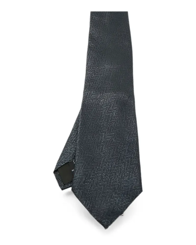 S.T. Dupont jacquard zig-zag tie - Blau Blau
