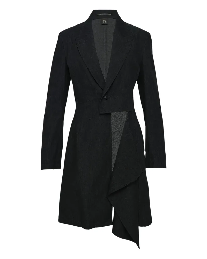 Yohji Yamamoto Einreihige Jacke - Schwarz Schwarz