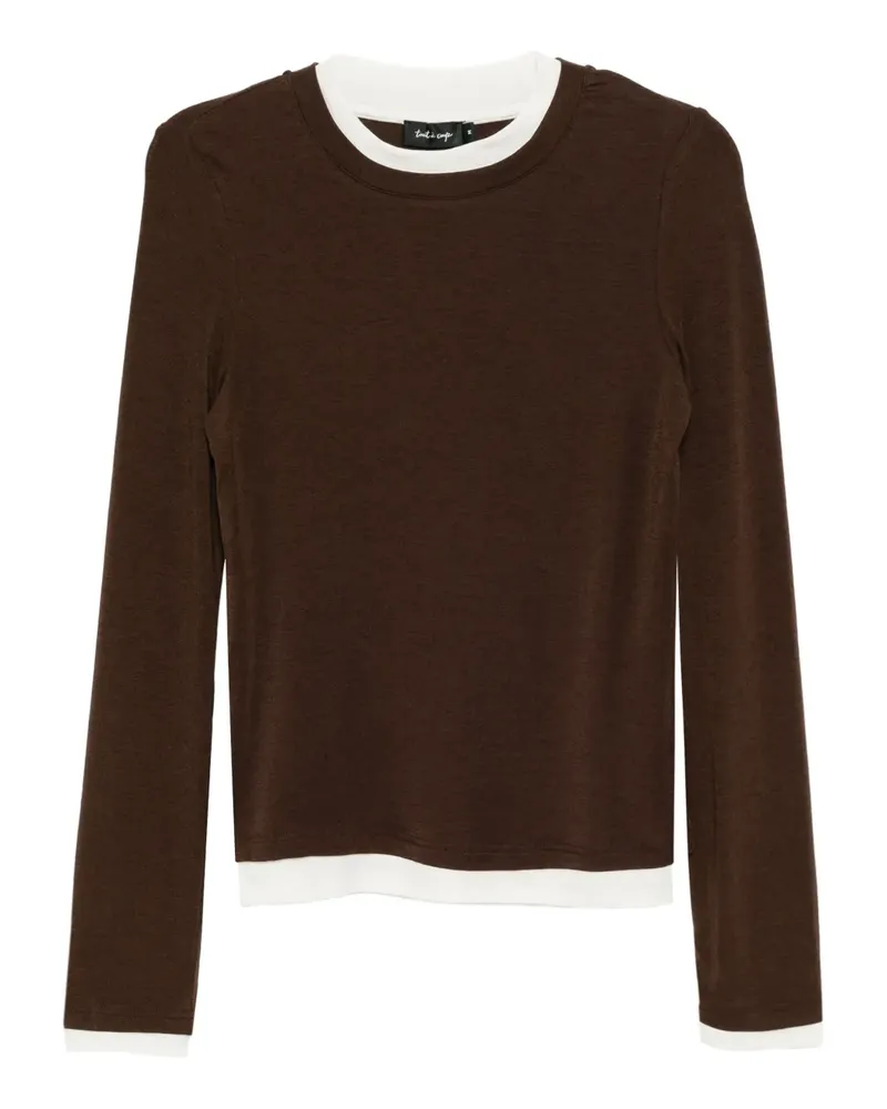 Tout a Coup T-Shirt im Layering-Look - Braun Braun