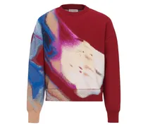 Pullover mit Luminous Flower-Motiv - Rot