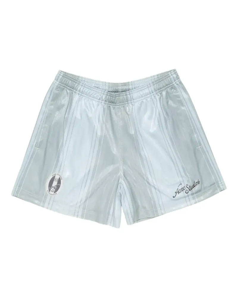 Acne Studios Gestreifte Shorts mit Logo - Blau Blau