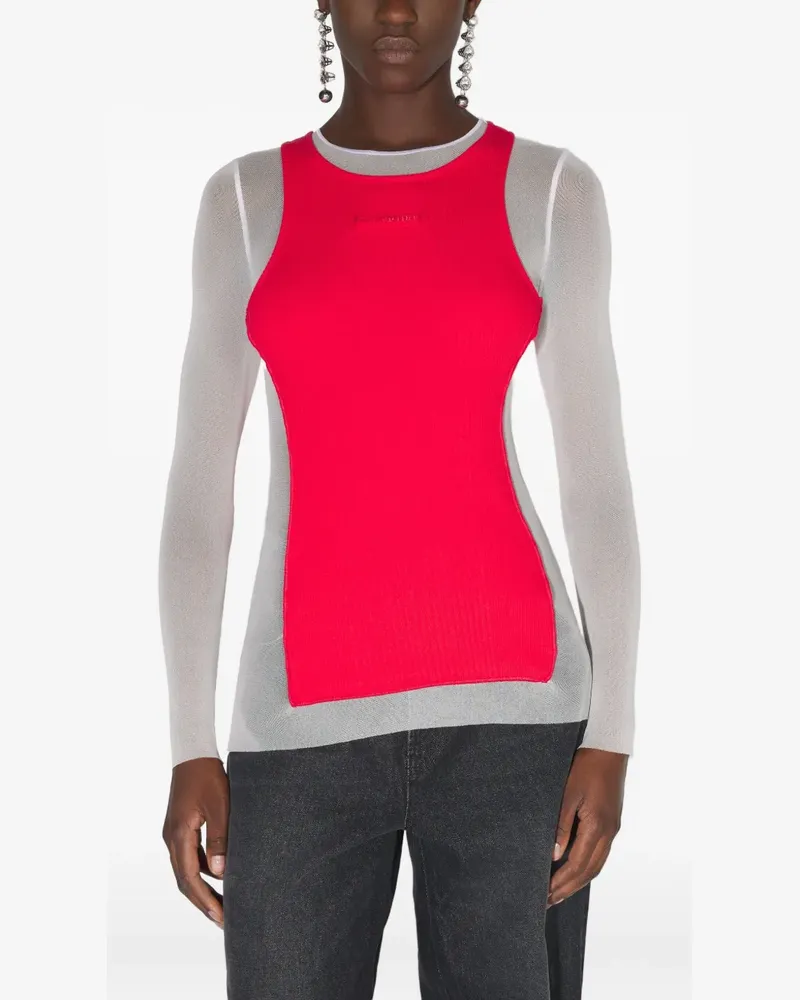 Jean Paul Gaultier T-Shirt im Layering-Look - Rot Rot