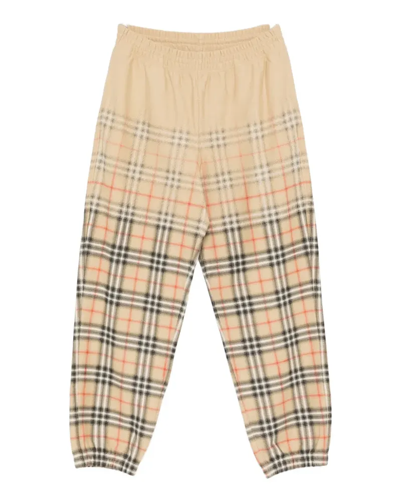 Burberry check-pattern track pants - Nude Nude