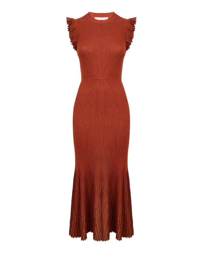 Ulla Johnson Noelle ruffled midi dress - Orange Orange