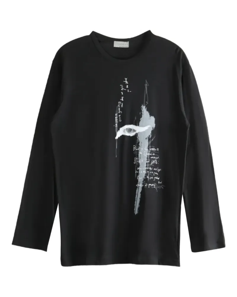 Yohji Yamamoto printed long-sleeve T-shirt - Schwarz Schwarz