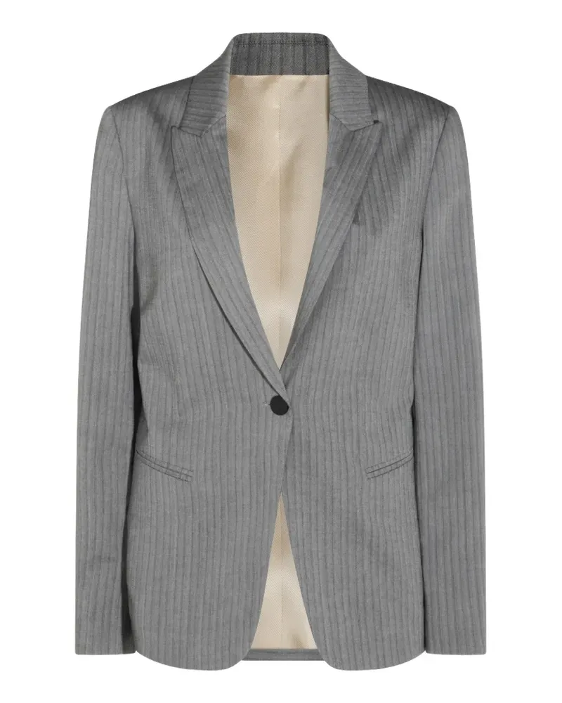 Alberta Ferretti herringbone-pattern single-breasted blazer - Grau Grau