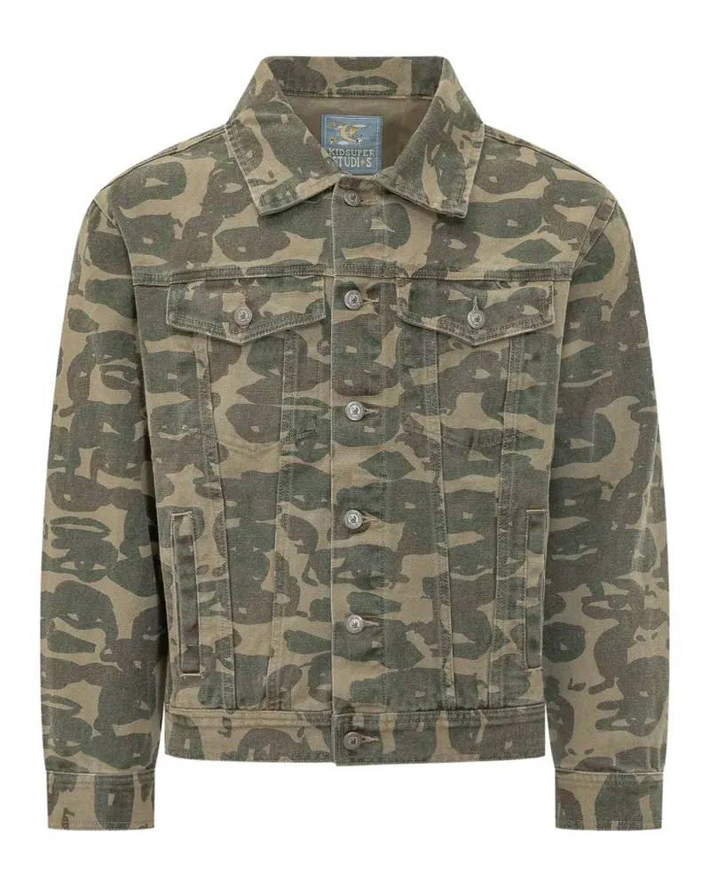 KidSuper camouflage button jacket - Grün Grün