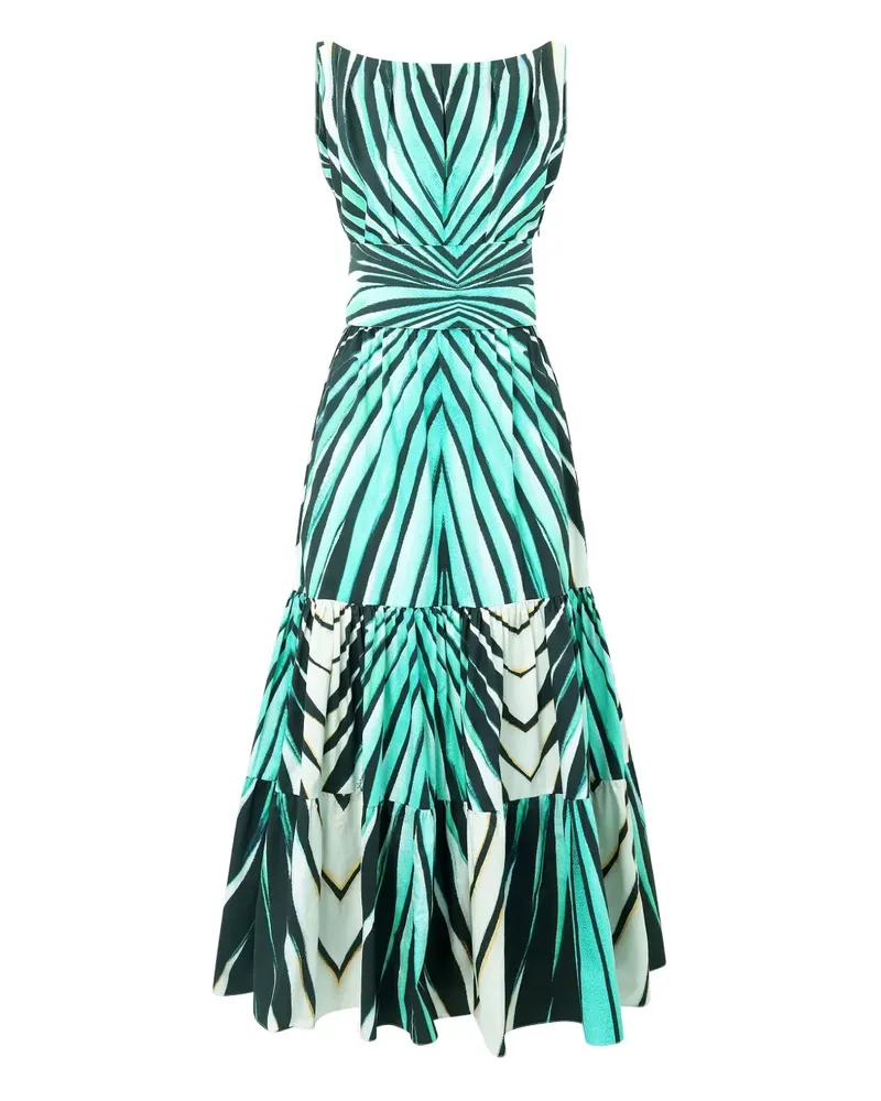 Roberto Cavalli Midikleid mit Print - Blau Blau