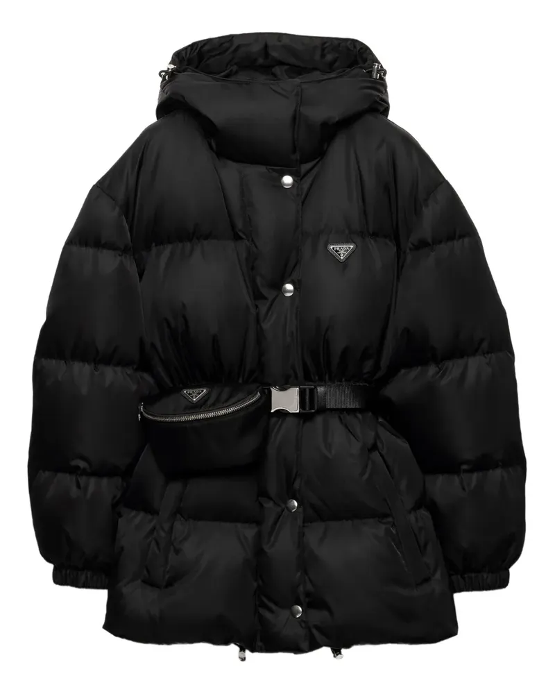 Prada Daunenjacke mit Gürtel - Schwarz Schwarz