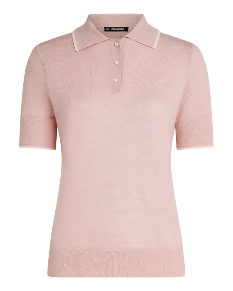 Karl Lagerfeld merino-wool polo shirt - Rosa Rosa