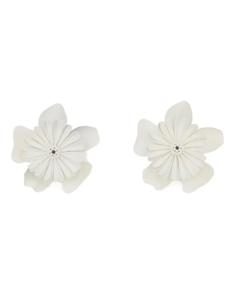 Chloé Bloom layered earrings - Weiß Weiß