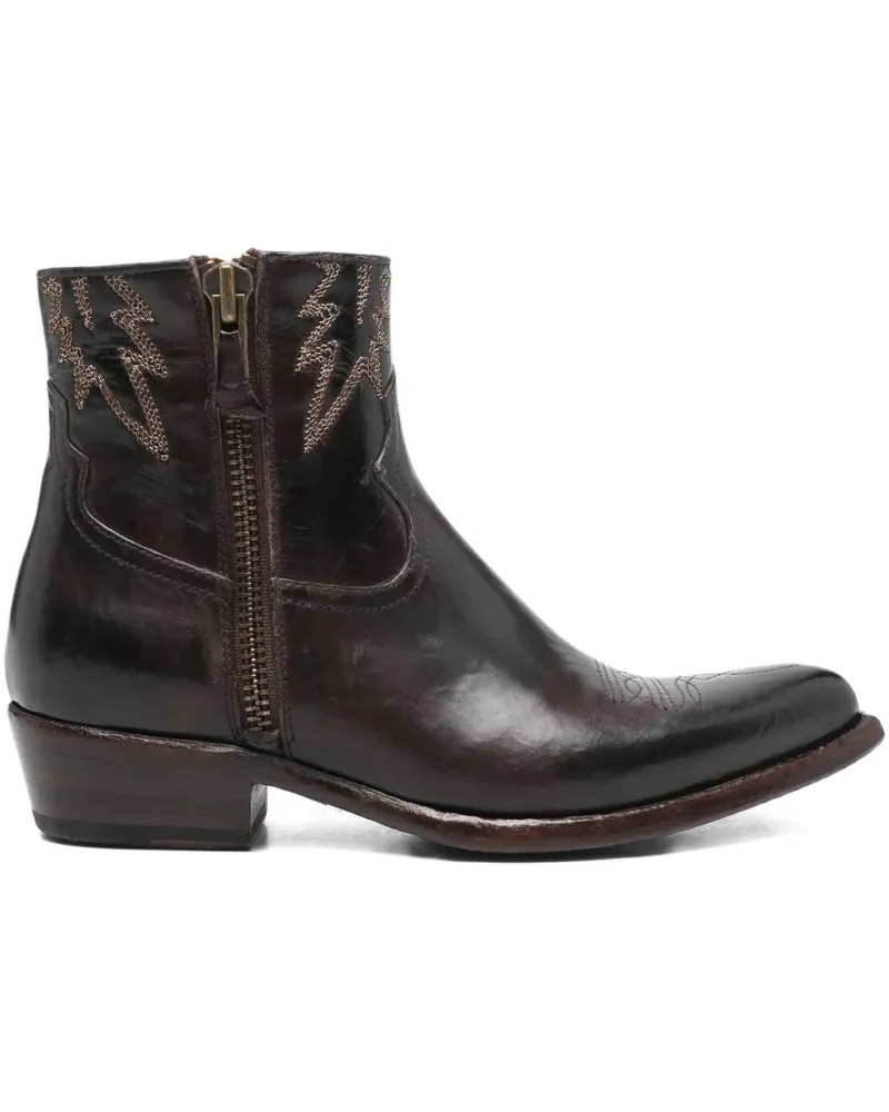 Damy flames-embroidered boots - Braun Braun