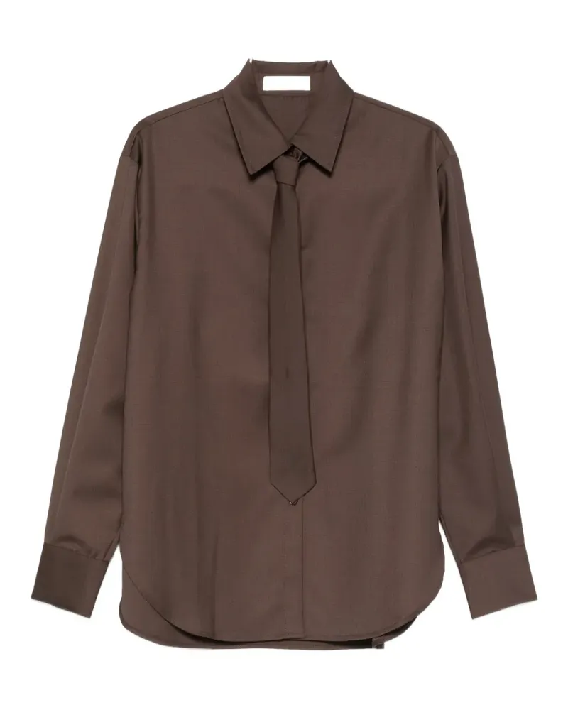 FRANKIE Shop Peri button-fastening long-sleeve shirt - Braun Braun