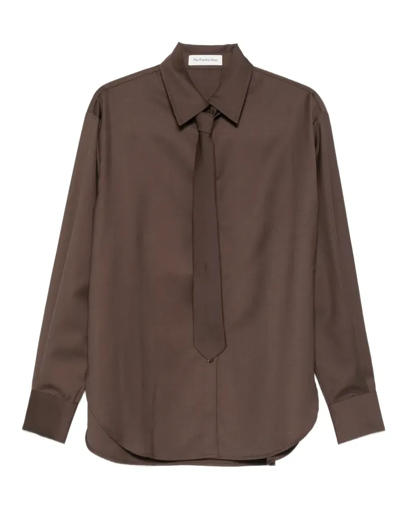 FRANKIE Shop Peri button-fastening long-sleeve shirt - Braun Braun