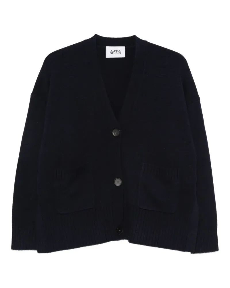 Alpha Studio Cardigan mit aufgesetzten Taschen - Blau Blau