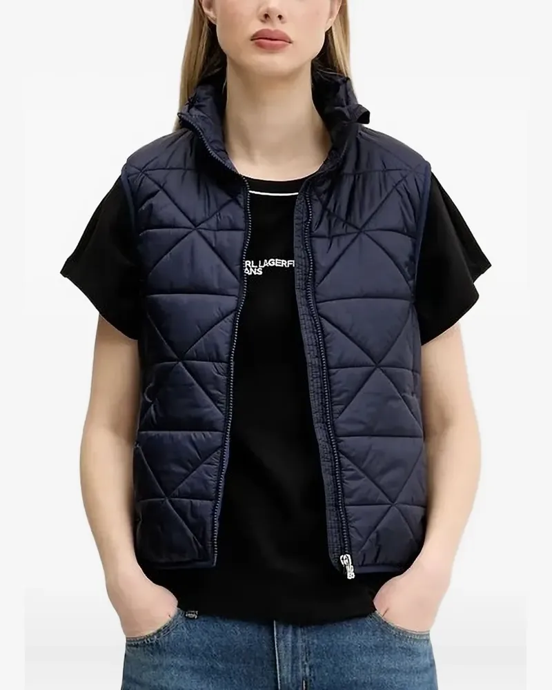 HUGO BOSS Gesteppte Weste mit Rautenmuster - Blau Blau