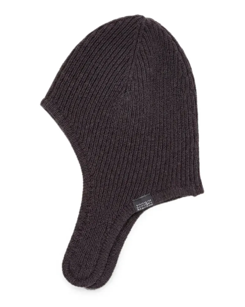 Maison Margiela Gerippte Beanie - Grau Grau
