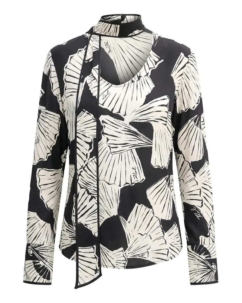 Karl Lagerfeld printed fluid blouse - Schwarz Schwarz