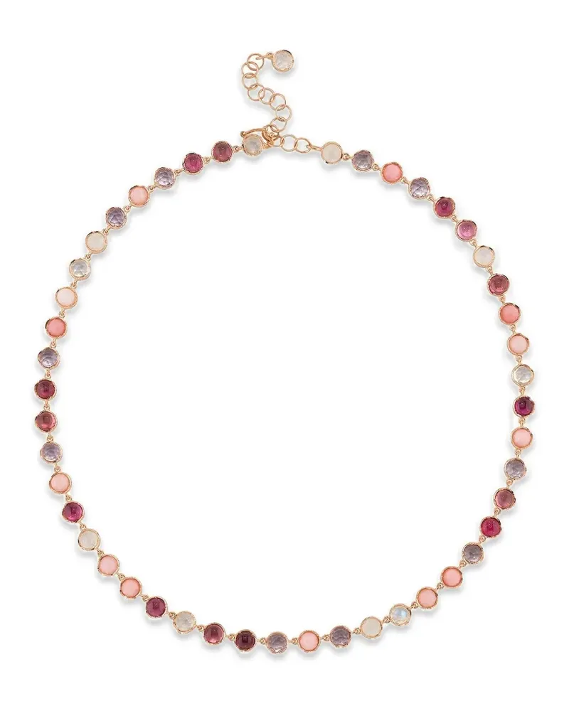 Irene Neuwirth Kleine Classic Link Halskette mit Schmucksteinen - Rosa Rosa