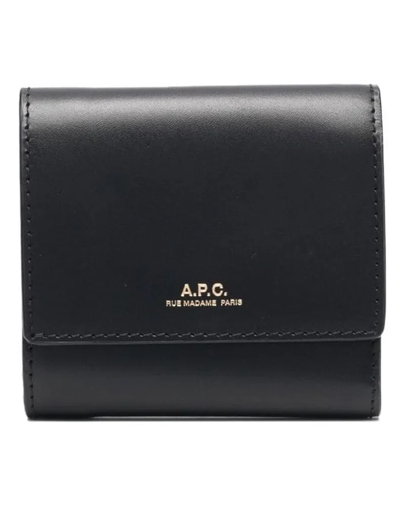 A.P.C. Portemonnaie mit Klappe Schwarz